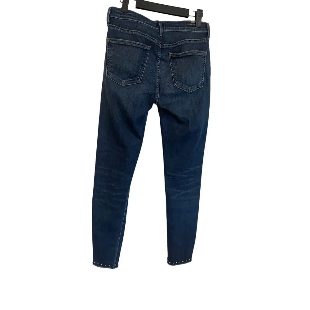 Citizens Of Humanity Womens Blue Denim Rocket High Rise Skinny Jeans Size 27